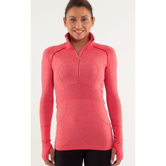 Lululemon Run Swiftly Tech 1/2 Zip Heathered Currant| Size 8 - Picture 1 of 5
